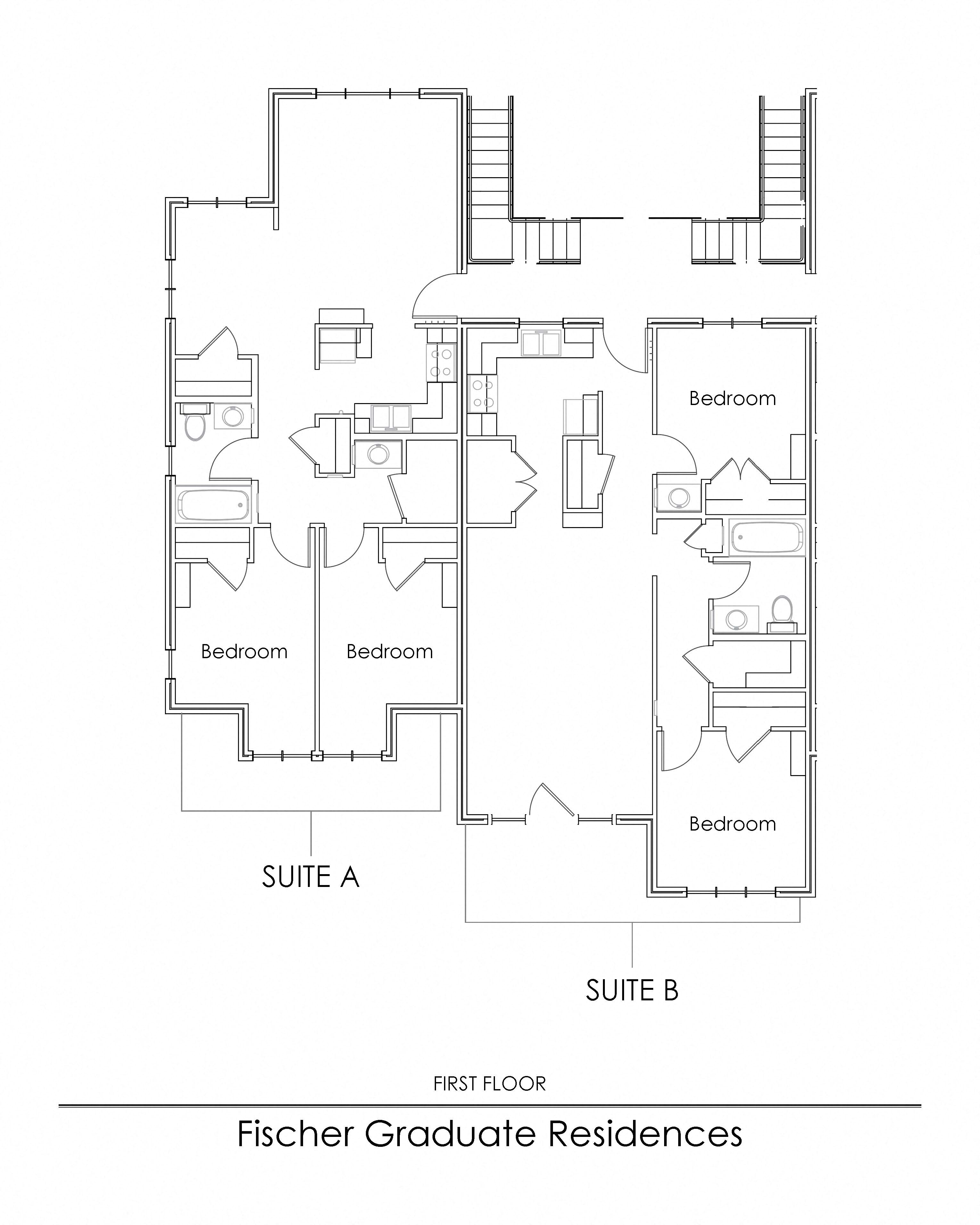 Floor plan for 2 beds, 1 bath